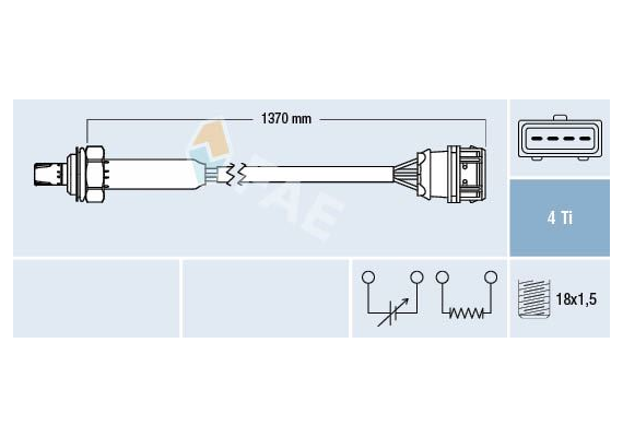OKSİJEN SENSÖRÜ OTA4N-5D1 VOLVO S40 2.0T4 97-04 1362MM