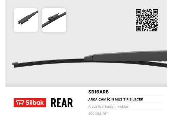 SİLECEK SÜPÜRGESİ ARKA MUZ TİPİ 405mm DOBLO II TEK KAPI 02/10 SPRINTER - CRAFTER 04/06
