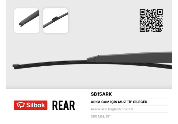 SİLECEK SÜPÜRGESİ ARKA MUZ TİPİ 380mm BMW X5 11/06 XC60 03/09 XC90 08/06