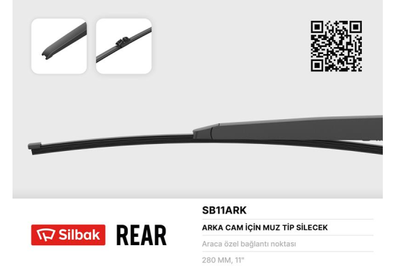 SİLECEK SÜPÜRGESİ ARKA MUZ TİPİ 280mm MINI PACEMAN 09/12 VOLVO V40 II 08/12