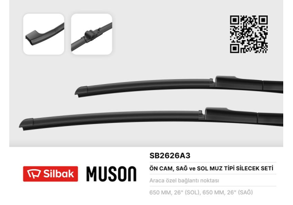 SİLECEK SÜPÜRGESİ 650/650MM MUZ TİPİ PORSCHE CAYENNE-TOUAREG 09/02