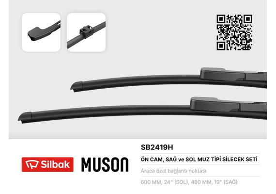 SİLECEK SÜPÜRGESİ 600/480MM MUZ TİPİ BMW 3 SERISI SEDAN E90-TOURING E91 03/05