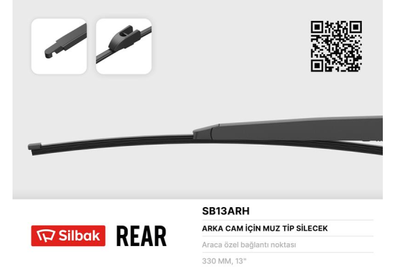 SİLECEK SÜPÜRGESİ ARKA MUZ TİPİ 330MM HYUNDAI İ30 GD COUPE-CW 11/11 ALFA ROMEO STELVİO 11/16