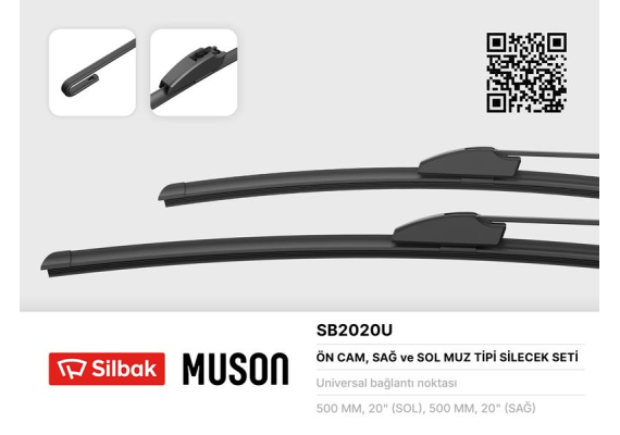 SİLECEK SÜPÜRGESİ 500/500MM MUZ TİPİ DUSTER 10/09-11/14 -LOGAN 07/04-LOGAN MVC 07 SANDERO 06/08