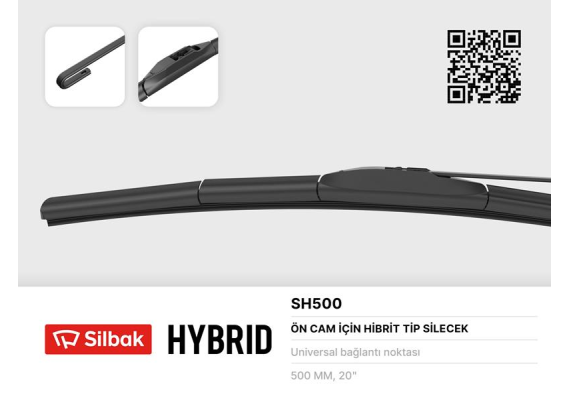 SİLECEK SÜPÜRGESİ HYBRID TİPİ 500mm ÜNİVERSAL CITROEN AMI 9A 04-20