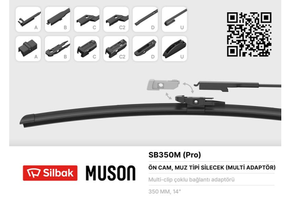 SİLECEK SÜPÜRGESİ MUZ TİPİ GRAFİTLİ 350mm 6 APARATLI