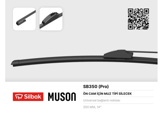 SİLECEK SÜPÜRGESİ 350mm MUZ TİPİ ÜNİVERSAL ON NIVA-UNO 83-89 ARKA