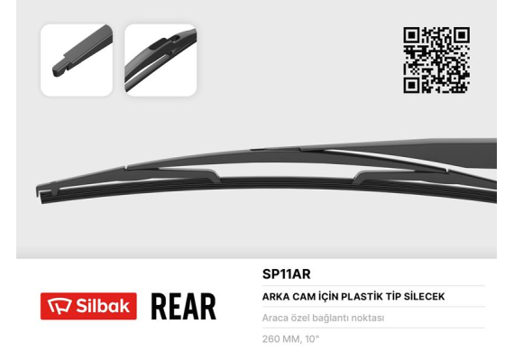 SİLECEK SÜPÜRGESİ ARKA PLASTIK TIP 260mm MGN II GRANDTOUR SW 05-09 - MODUS 04-05 - SCENIC II 03-0
