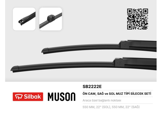 SİLECEK SÜPÜRGESİ 550/550mm MUZ TİPİ A4 03-04 CABRILOET 04-07 MERCEDES C-Class 03-07 MERCEDES CLK