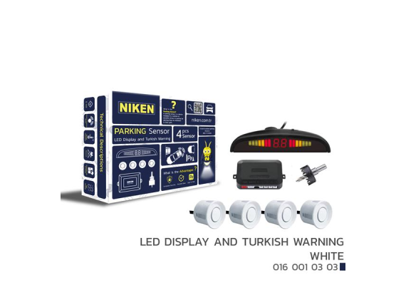 PARK SENSÖRÜ LED EKRAN VE TURKCE UYARI BEYAZ 22MM