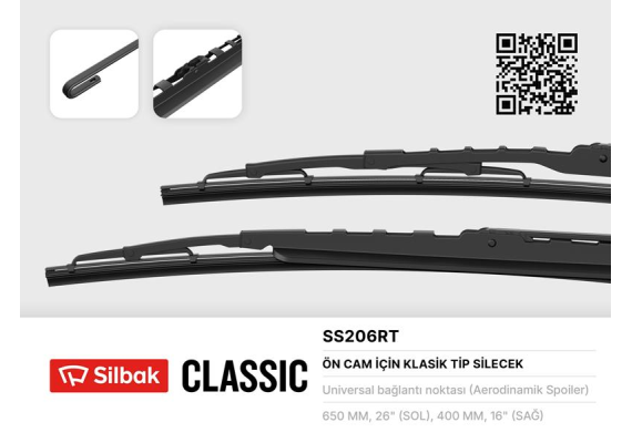 SİLECEK SÜPÜRGESİ 650/400MM RÜZGARLIKLI P206