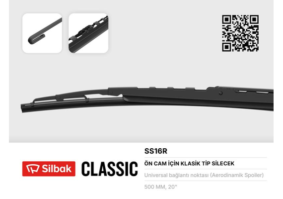SİLECEK SÜPÜRGESİ 510MM RÜZGARLIKLI FORD ESCORT ŞÖFÖR TARAFI -CLIO-SEAT IBIZA