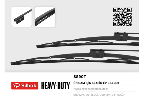 SİLECEK SÜPÜRGESİ 900MM OTOBUS VİDALI TİP BMC 750S O8-TEMSA POWERBUS 08 COBRA 272 08 MITSUBISHI PR ESTIJ