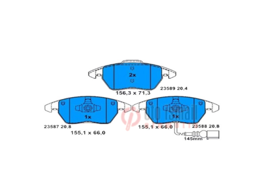 ÖN FREN BALATA FİŞLİ AUDI A1 11- / A3 03- / TT 06-10 / SEAT ALTEA 04- / IBIZA 08- / SKODA FABIA. YE TI 10- / OCTAVIA 04- / RAPID 12- SUPERB 08- / VW GOLF 98- / JETTA. PASSAT. CADDY 05- / POLO 09