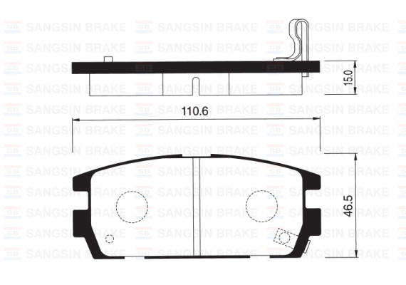 ARKA BALATA HYUNDAI TERRACAN 01 2.5TD-2.9CRDİ-3.5İ V6 110.6X45.5X15.8/16.2 MM GDB3296
