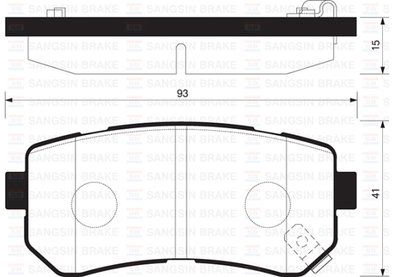ARKA FREN BALATA HYUNDAI ACCENT ERA 1.4L G4EE 06-10 / İ30 1.4L 1.6L 08- / İX35 1.6L G4FD GDİ 11- / KIA CEED 1.4L 1.6L 07- / SPORTAGE 1.6L G4FD GDİ 09- / RIO 1.4L 1.6L 05- Sürtünme yüzeyi eğik